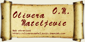 Olivera Mateljević vizit kartica
